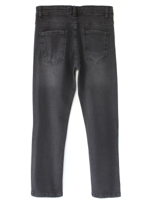 Slim Fit. Kız Çocuk Denim Pantolon Siyah