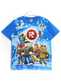 3D Roblox Baskılı Erkek Çocuk Tişört Mavi
