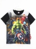 Hulk, IronMan, Captain America 3D Baskılı Erkek Çocuk Kısa Kollu Yazlık Tişört Siyah | DobaKids