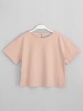 Stella Series Kız Çocuk Taş İşlemeli Düşük Omuz Oversize Crop Bluz