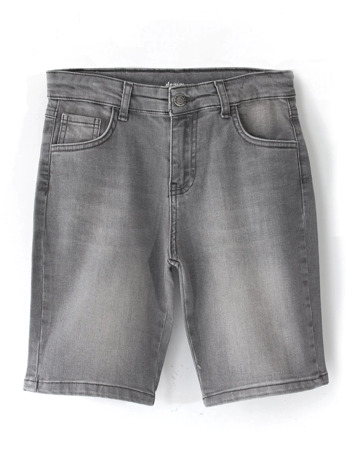 Urban-Denim Flex Erkek Çocuk Bermuda Şort - Boru Paça Destroyed Jean Erkek Çocuk Kapri Antrasit Ön Yüz | DobaKids