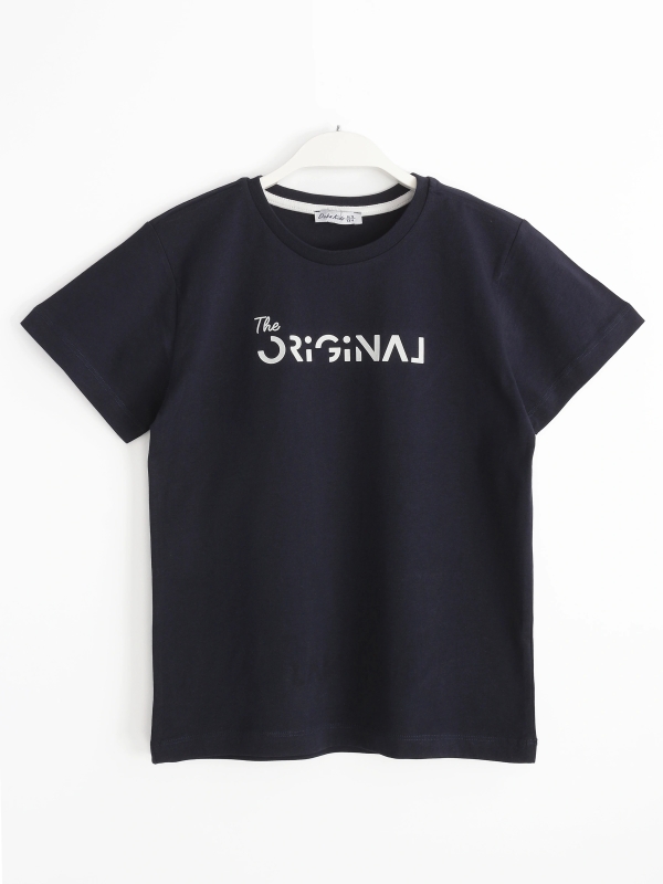 Origin Series The Original Premium Tok Kumaş 3D Tişört Lacivert - Ön Yüz | DobaKids