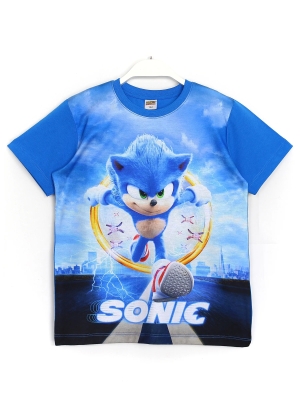 Kirpi Sonic Erkek Çocuk Tişört, The Hedgehog 3D Baskılı, Mavi, Ön Yüz | DobaKids