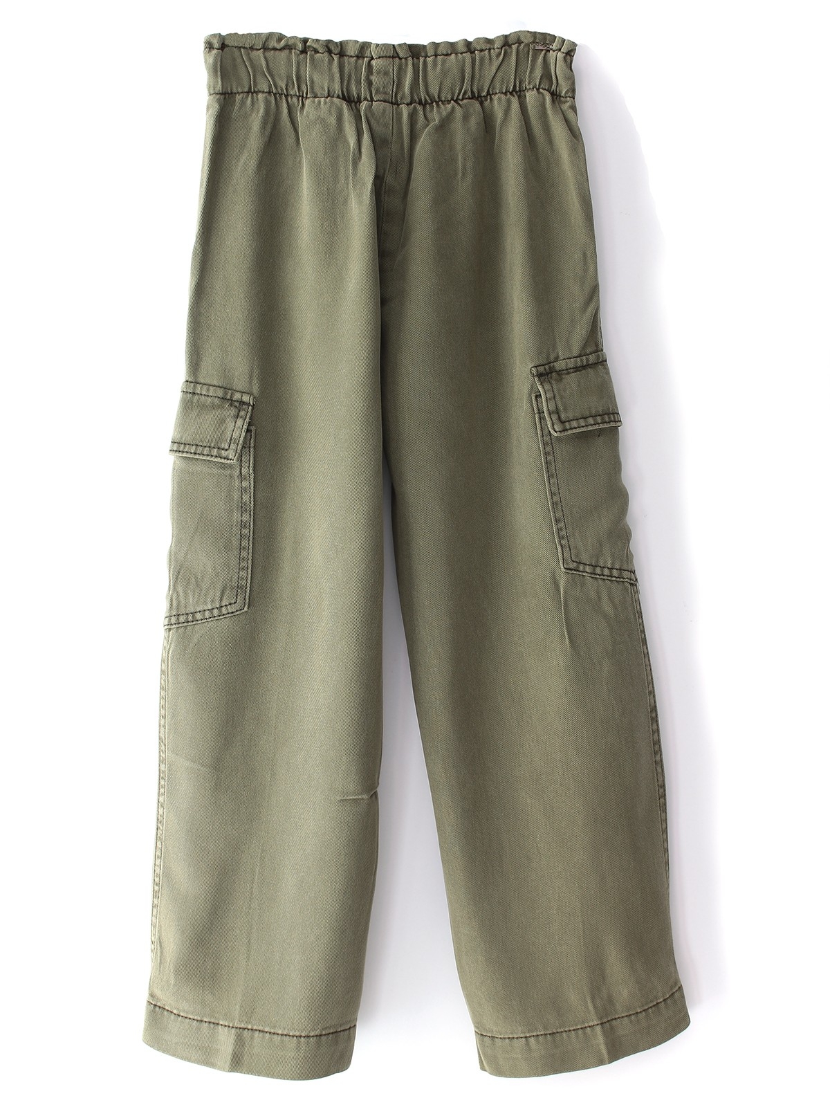 Kız Çocuk Kapüşonlu Yıkamalı Gabardin Wide Leg Kargo Takım | DobaKids