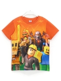 Roblox 3D Baskılı Erkek Çocuk Tişört Turuncu