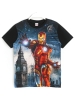 Marvel Kahramanlarından Iron Man Karakteri Dijital Baskılı Bisiklet Yaka Yazlık Erkek Çocuk Tişörtü, Siyah Renk | DOBAKIDS