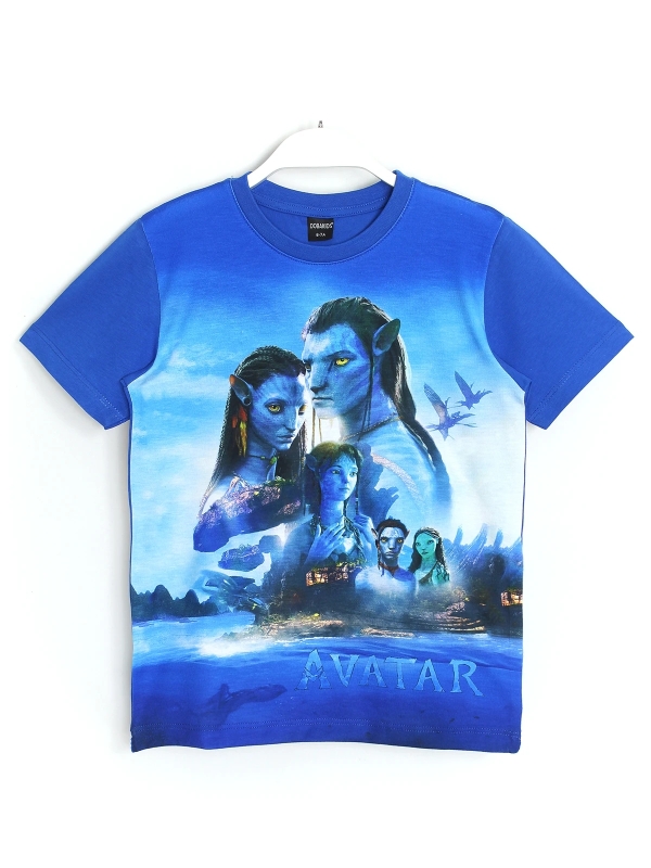Avatar The Way of Water 3D Film Baskılı Erkek Çocuk Mavi Renk Tişört, Ön Yüz Görünümü | DOBAKIDS