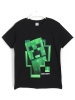 Ön Yüzü Minecraft Creeper Karakteri Baskılı, Siyah Renk, Kısa Kollu Erkek Çocuk Tişörtü | DOBAKIDS