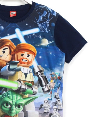 Lego Star Wars Oyun Karakterleri 3D Dijital Baskılı, Bisiklet Yaka, Erkek Çocuk Tişörtü - Sağ Kol Yakın Çekim | DOBAKIDS
