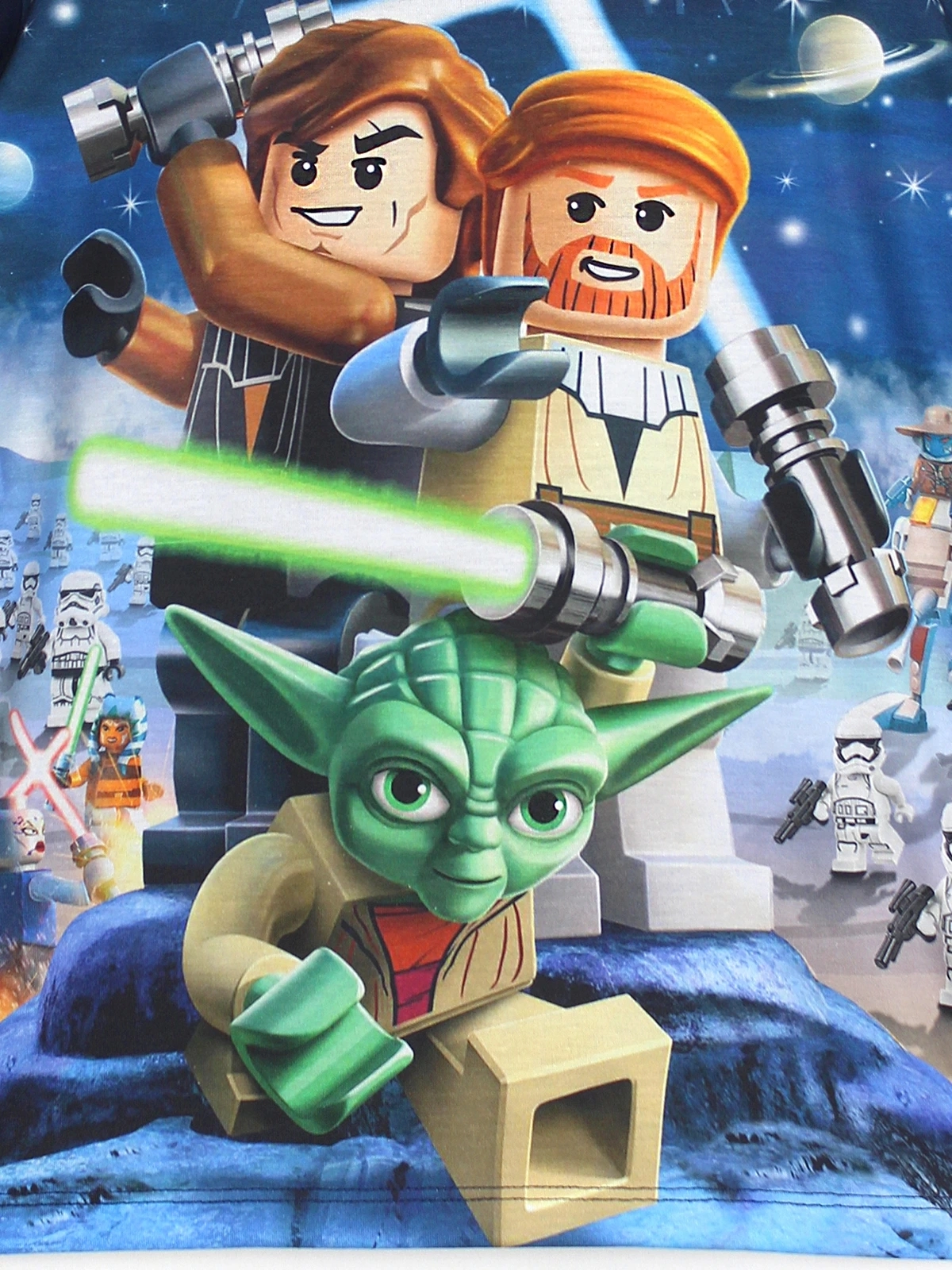 Lego Star Wars Oyun Karakterleri 3D Dijital Baskılı, Bisiklet Yaka, Erkek Çocuk Tişörtü - Baskı Yakın Çekim | DOBAKIDS