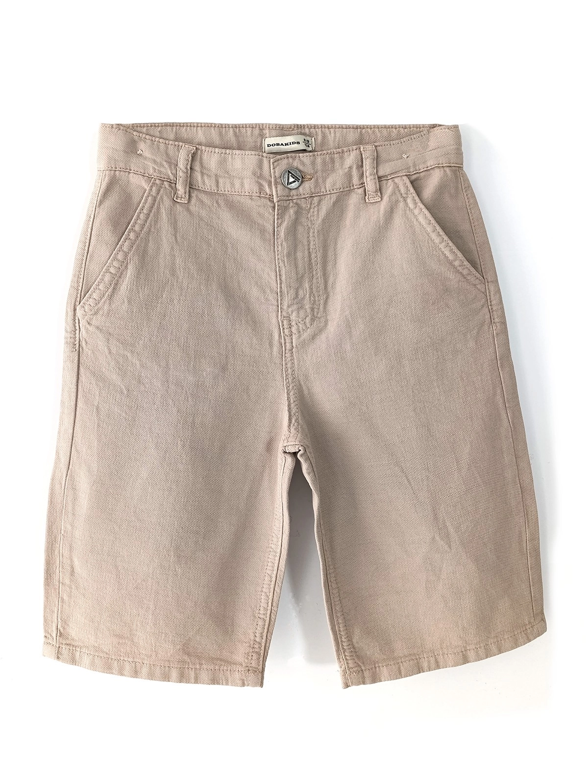 Linen-Breeze Erkek Çocuk Yumuşak Keten Kapri Şort Bej | DobaKids