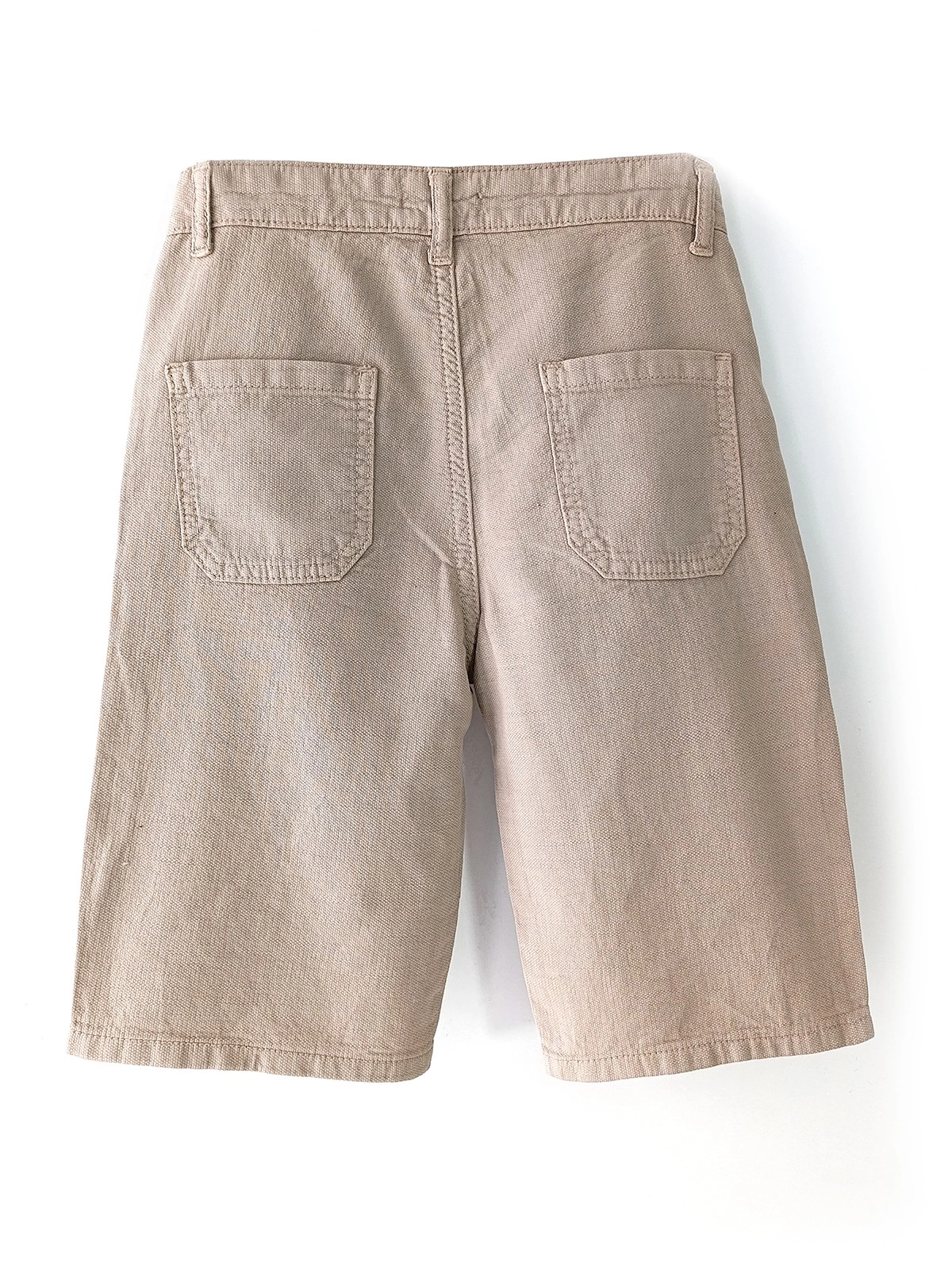 Linen-Breeze Erkek Çocuk Yumuşak Keten Kapri Şort Bej | DobaKids