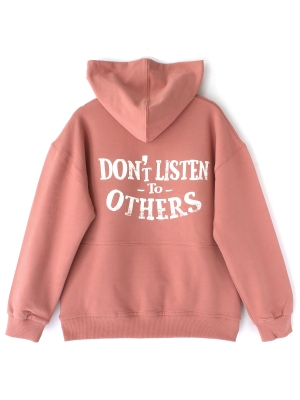 Orizia Vellura Series İpeksi Yumuşak Dokulu Fırçalı 2 İplik Arkası Baskılı Erkek Çocuk Kapüşonlu Düz Renk Hoodie