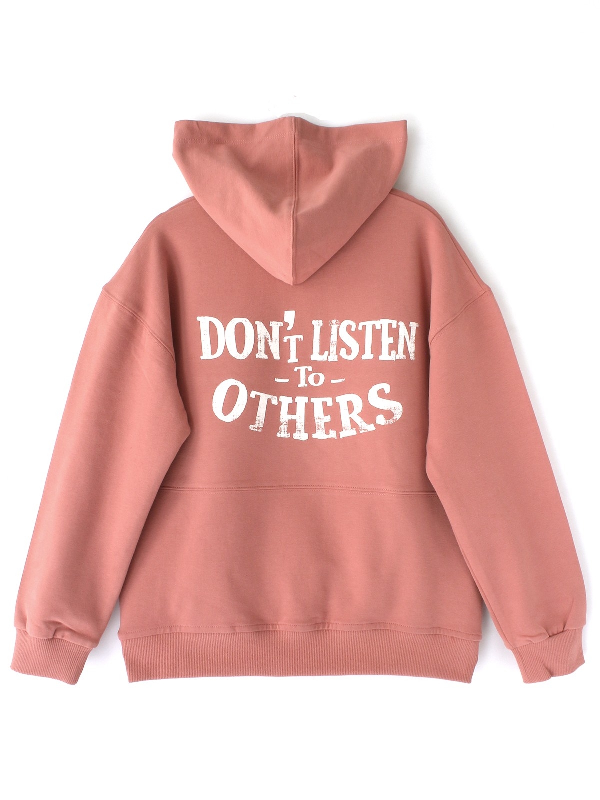 Orizia Vellura Series İpeksi Yumuşak Dokulu Fırçalı 2 İplik Arkası Baskılı Erkek Çocuk Kapüşonlu Düz Renk Hoodie