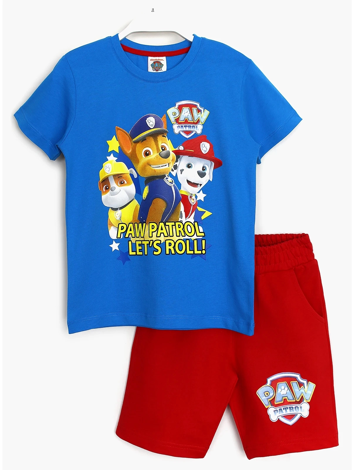 Erkek Çocuk Paw Patrol Chase, Marshall ve Rubble Baskılı Yazlık Takım | DOBAKIDS