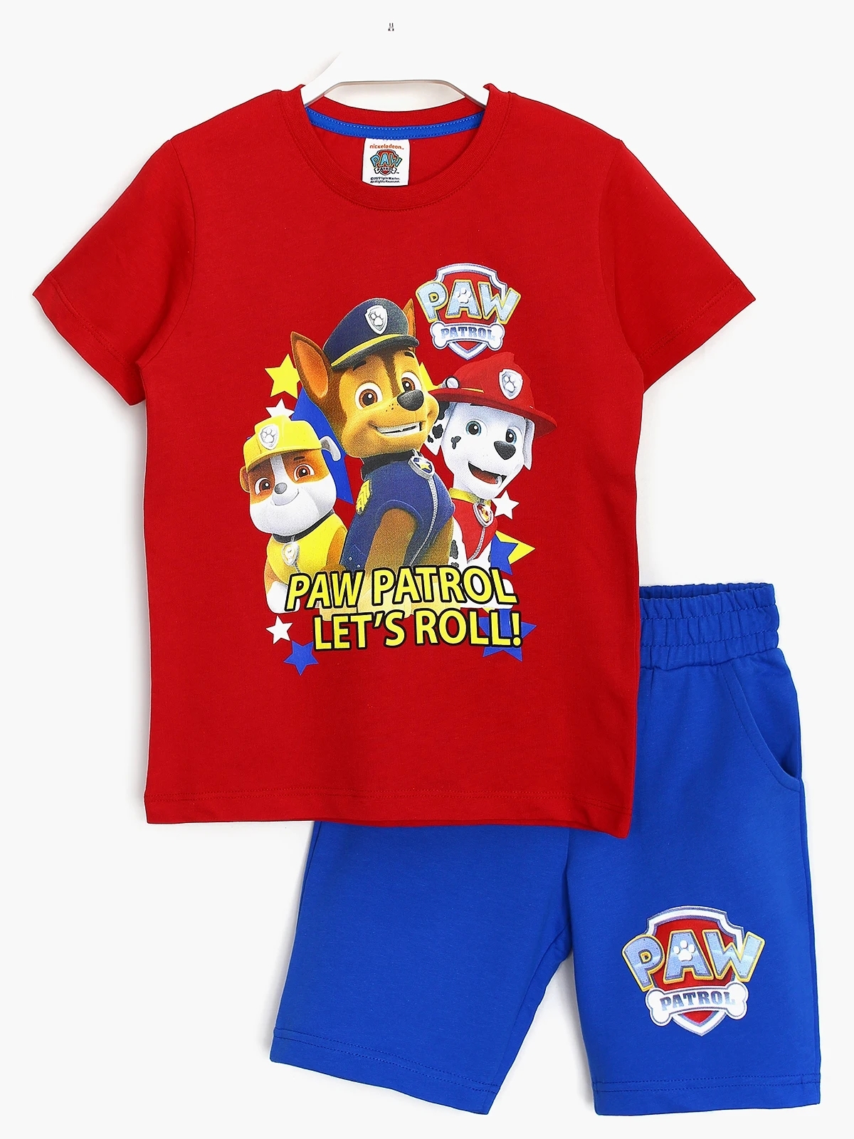 Erkek Çocuk Paw Patrol Baskılı Kısa Kollu Kapri T-Shirt Yazlık Takım