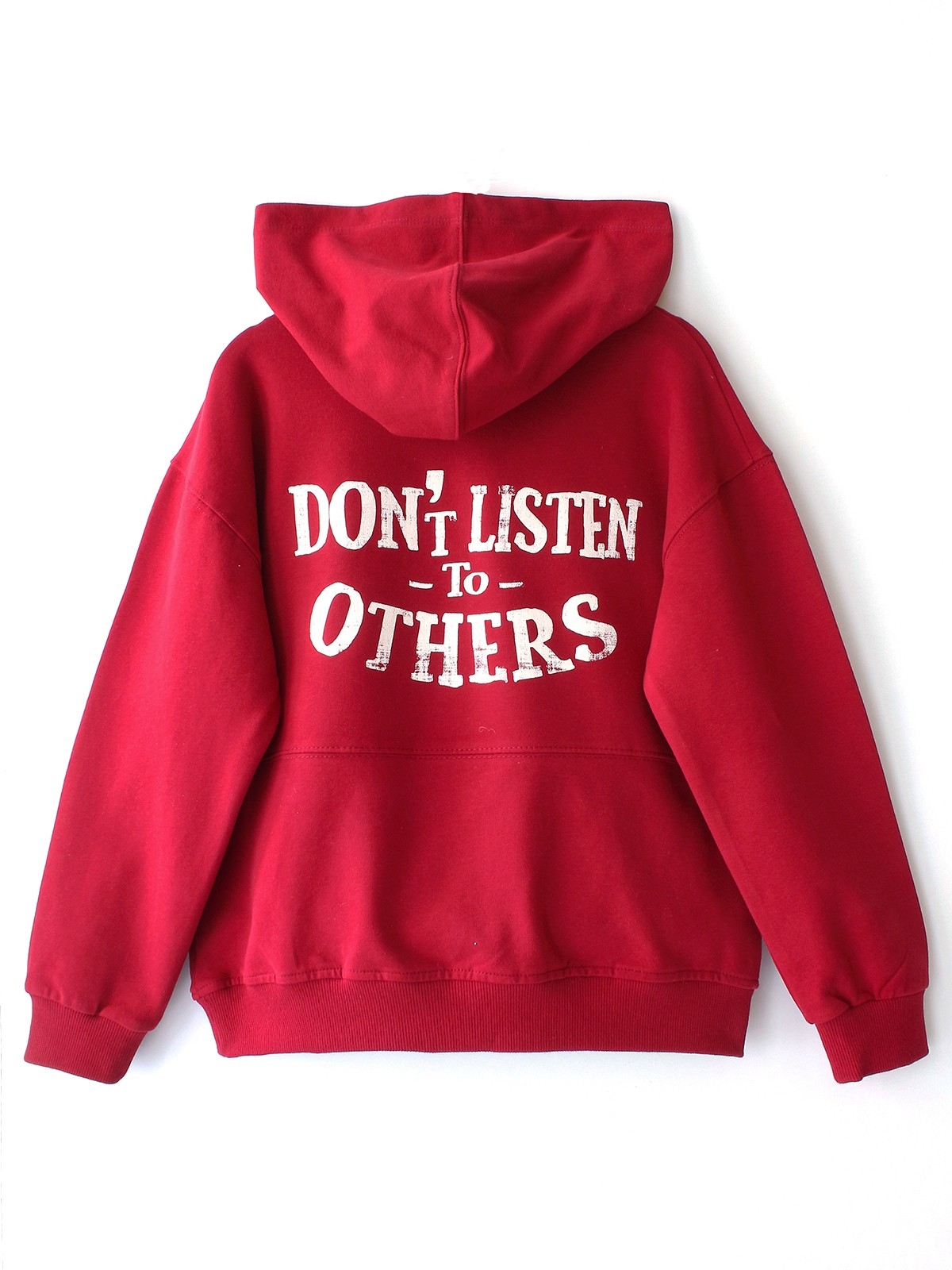 Orizia Vellura Series İpeksi Yumuşak Dokulu Fırçalı 2 İplik Arkası Baskılı Erkek Çocuk Kapüşonlu Düz Renk Hoodie