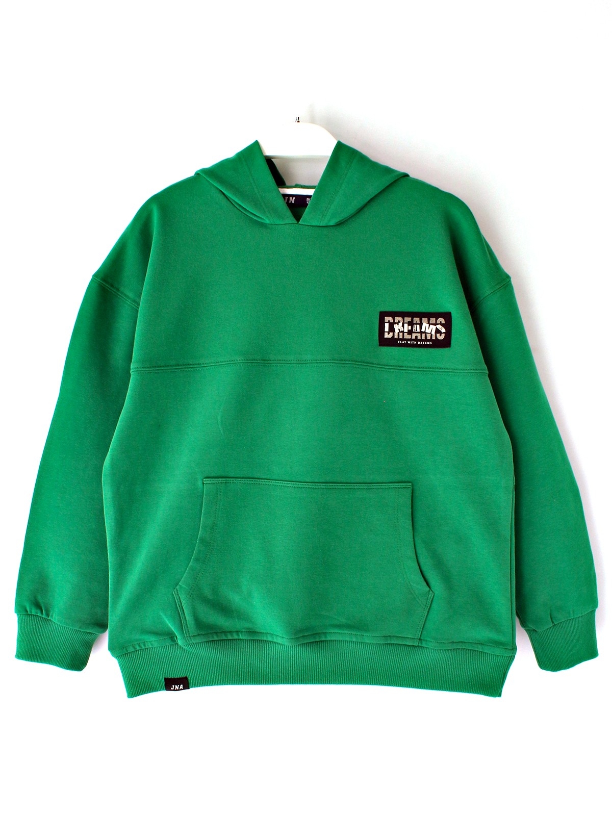 Orizia Vellura Series İpeksi Yumuşak Dokulu Fırçalı 2 İplik Arkası Baskılı Erkek Çocuk Kapüşonlu Düz Renk Hoodie