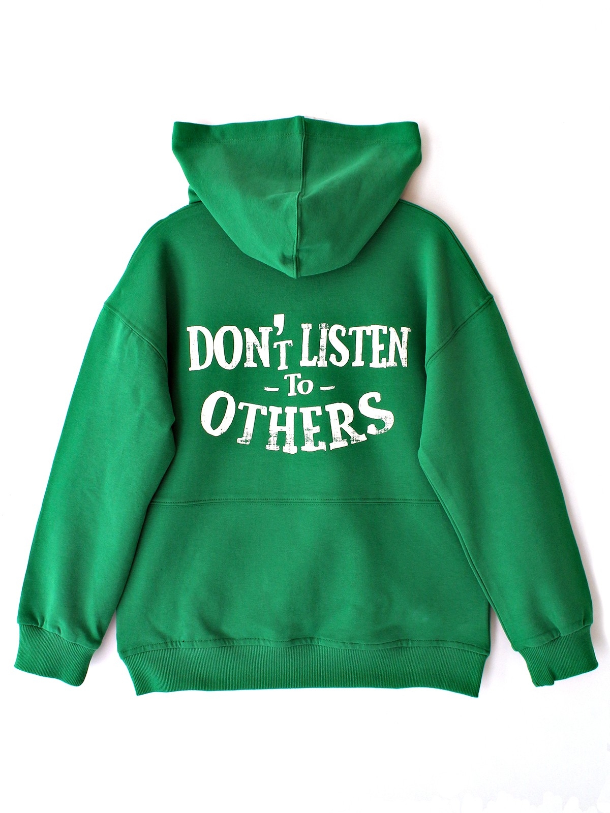 Orizia Vellura Series İpeksi Yumuşak Dokulu Fırçalı 2 İplik Arkası Baskılı Erkek Çocuk Kapüşonlu Düz Renk Hoodie
