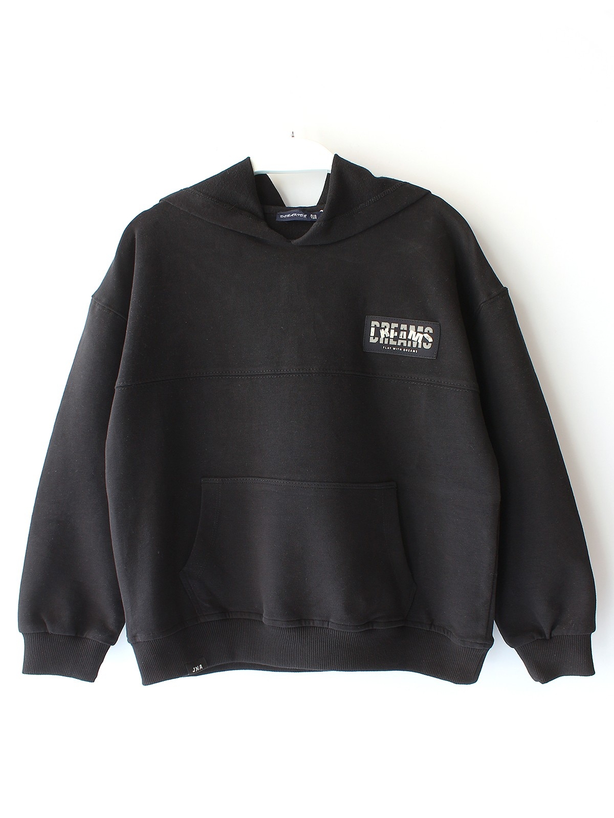 Orizia Vellura Series İpeksi Yumuşak Dokulu Fırçalı 2 İplik Arkası Baskılı Erkek Çocuk Kapüşonlu Düz Renk Hoodie