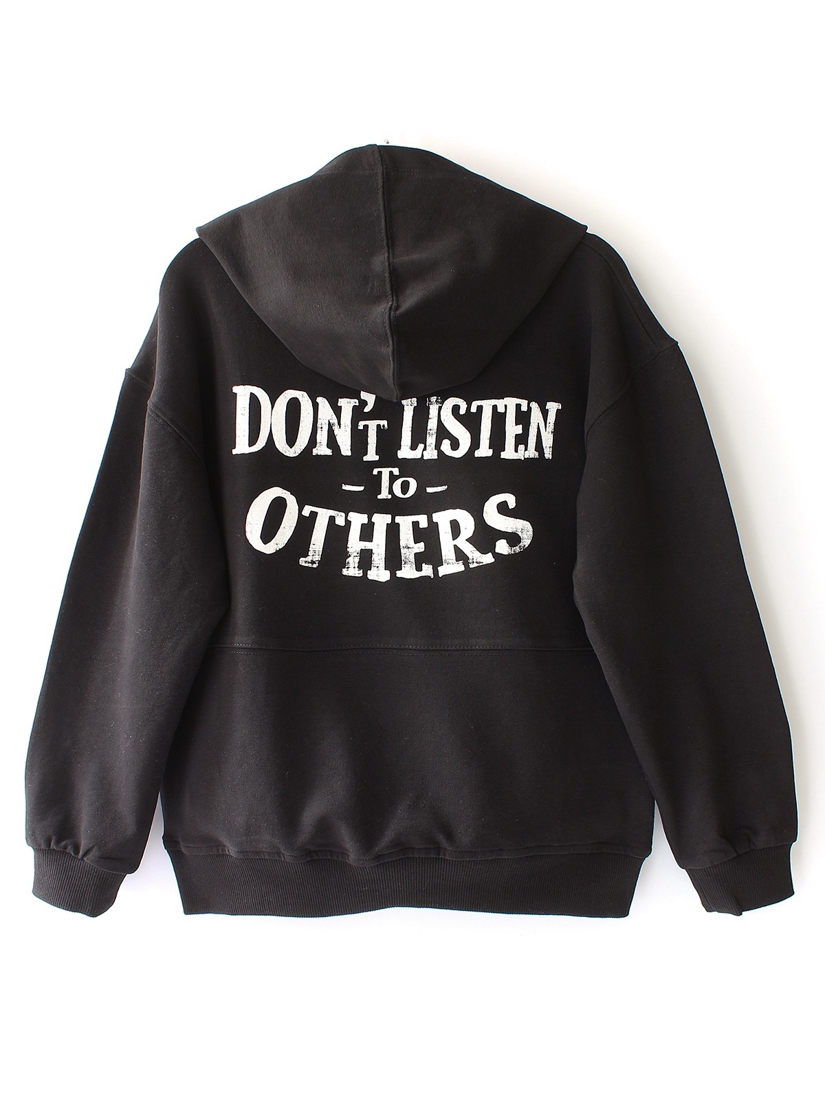 Orizia Vellura Series İpeksi Yumuşak Dokulu Fırçalı 2 İplik Arkası Baskılı Erkek Çocuk Kapüşonlu Düz Renk Hoodie